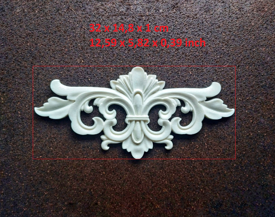 Large Resin Applique 32cm / furniture appliques, wall decore, antique pediment, resin appliques, furniture upcycle