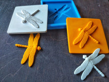 Load image into Gallery viewer, Dragonfly tile mold , Silicone mould , dragonfly applique , concrete mold , cement mold , backsplash tiles, mold for resin
