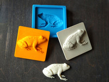 Load image into Gallery viewer, Frog tile mold, Silicone mould, toad applique , concrete mold , cement mold , backsplash tiles, mold for resin, frog moulding
