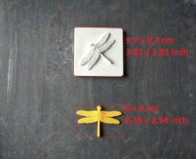 Load image into Gallery viewer, Dragonfly tile mold , Silicone mould , dragonfly applique , concrete mold , cement mold , backsplash tiles, mold for resin
