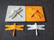 Load image into Gallery viewer, Dragonfly tile mold , Silicone mould , dragonfly applique , concrete mold , cement mold , backsplash tiles, mold for resin
