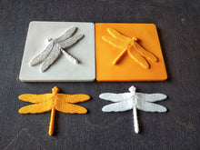 Load image into Gallery viewer, Dragonfly 3d tile mold, Silicone mould , dragonfly applique , concrete mold , cement mold , backsplash tiles, mold for resin
