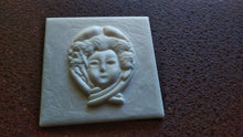 Load image into Gallery viewer, 3D square tile with antique woman cameo 10x10cm (3,85 inch), vintage tiles , backsplash tiles, waterproof tiles
