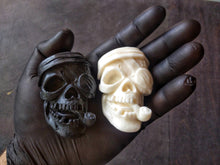 Load image into Gallery viewer, Pirate skull silicone mold, aquarium decor, resin skull applique, skull decore, pirate with a pipe, mold for resin, mold for concrete
