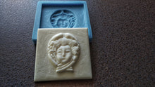 Load image into Gallery viewer, Antique woman cameo 3D tile mold, Silicone mould, cameo applique, concrete mold, cement mold, vintage tiles, antique tiles, mould for resin
