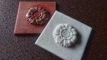 Load image into Gallery viewer, Silicone mold for tile with 3d flower , Silicone mould , flower applique , concrete mold , cement mold , vintage tiles
