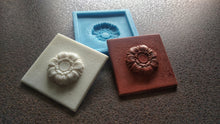 Load image into Gallery viewer, Silicone mold for tile with 3d flower , Silicone mould , flower applique , concrete mold , cement mold , vintage tiles
