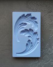 Load image into Gallery viewer, Silicone Mold Leafs Pair, mold for clay mould for resin furniture appliques mebel upcycling, concrete molds
