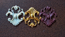Load image into Gallery viewer, Vintage resin applique for furniuture makeover, wall pediment, furniture appliques, resin overlays, furniture  embellishment
