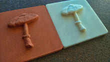 Load image into Gallery viewer, Tile with mushroom 10x10cm (White) , Vintage tile with mushroom 3d element

