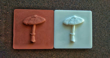 Load image into Gallery viewer, Tile with mushroom 10x10cm (White) , Vintage tile with mushroom 3d element
