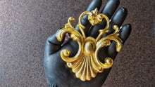 Load image into Gallery viewer, Vintage resin applique for furniuture makeover, wall pediment, furniture appliques, resin overlays, furniture  embellishment
