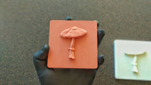Load image into Gallery viewer, Tile with mushroom 10x10cm (White) , Vintage tile with mushroom 3d element

