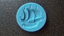 Load image into Gallery viewer, Silicone mold for little sailboat , little frigatt onlay mold , poly clay mold , boat mold, Furniture Appliques, sea decors
