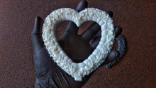 Load image into Gallery viewer, Heart shaped floral wreath silicone mold, wreath silicone rubber mould, Heart embellishment castings, mold for clay, mold for resin
