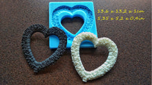Load image into Gallery viewer, Heart shaped floral wreath silicone mold, wreath silicone rubber mould, Heart embellishment castings, mold for clay, mold for resin
