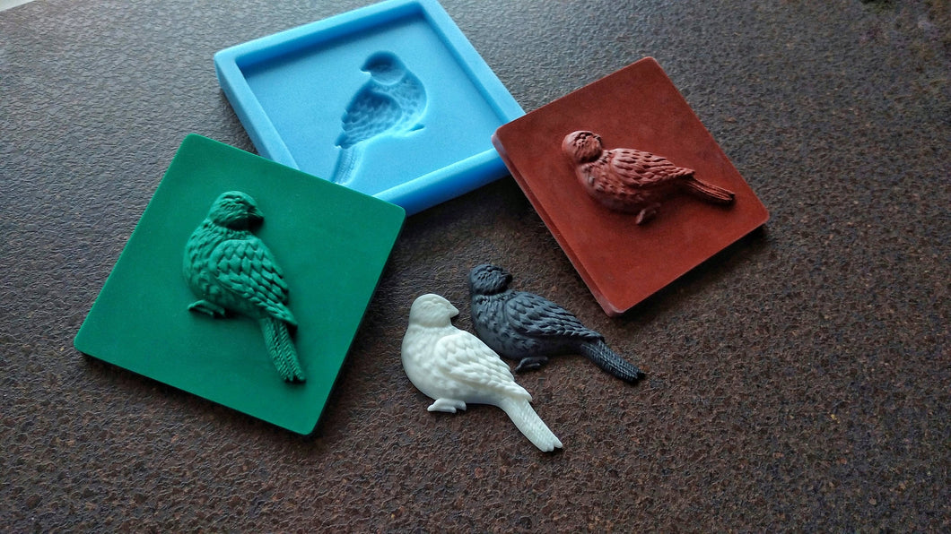 Silicone mold for 3d tiles with pigeon bird applique 9.8*9.8cm / DIY tiles, tiles with animals, 3d tiles