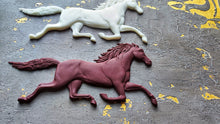 Load image into Gallery viewer, Horse resin overlay 22x10cm (8.6x3.9in), furniture appliques, running mustang overlay
