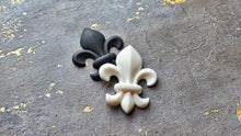 Load image into Gallery viewer, Heraldic lily resin overlay 3.5x2.9x0.4in(9x7.3x1cm)  furniture appliques, medieval decor, Fleur de lys embellishment onlay
