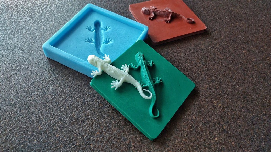 Silicone mold for 3d tiles with lizard applique 9.8*9.8cm / DIY tiles, tiles with animals, 3d handmade tiles